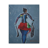 Afro Tribal Warrior Woman Wall Art, Powerful African Female Strength Canvas Print, Afrocentric Decor for Home & Office