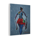 Afro Tribal Warrior Woman Wall Art, Powerful African Female Strength Canvas Print, Afrocentric Decor for Home & Office