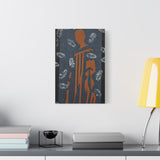 Abstract Human Form Wall Art, BODY Silhouette Design with Feather Accents, Modern Afro Inspired Decor