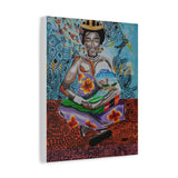 Afrocentric Abstract Wall Art, Colorful Cultural Expression with Crowned Black Woman, Bold Mixed Media Canvas