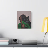 Black Panther Spirit Wall Art, Afrocentric Man & Panther Canvas Print, Bold African Inspired Home Decor