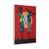 African Sunset Women Canvas Art, African Wall Art