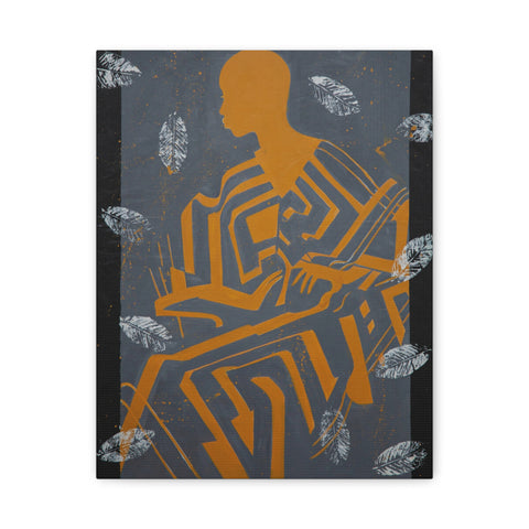 Soul Maze, Abstract African Silhouette Wall Art with Tribal Geometric Patterns