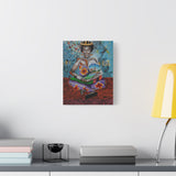 Afrocentric Abstract Wall Art, Colorful Cultural Expression with Crowned Black Woman, Bold Mixed Media Canvas