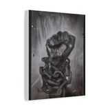 Power & Liberation Fist in Chains Wall Art, Realistic Charcoal Drawing, Black Empowerment Artwork