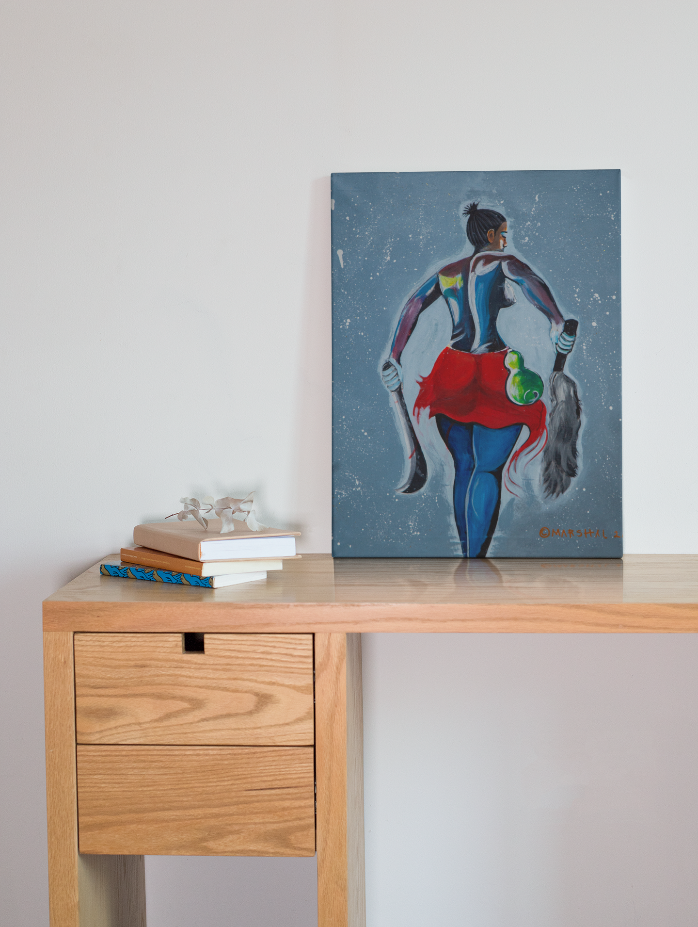 Afro Tribal Warrior Woman Wall Art, Powerful African Female Strength Canvas Print, Afrocentric Decor for Home & Office