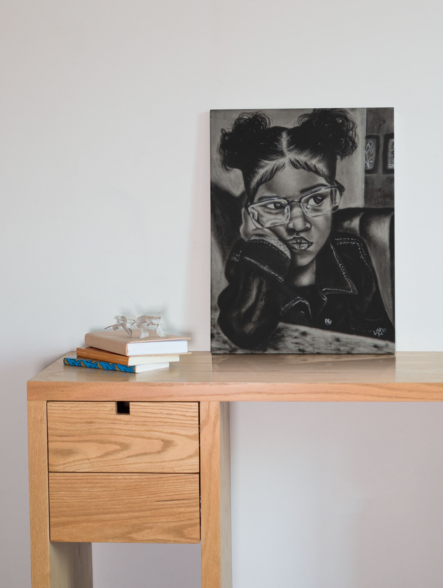 Artistic Canvas Print: Thoughtful Girl Portrait