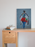 Afro Tribal Warrior Woman Wall Art, Powerful African Female Strength Canvas Print, Afrocentric Decor for Home & Office