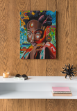 Afrocentric Beauty Wall Art, Bold Abstract Woman Portrait Canvas Print