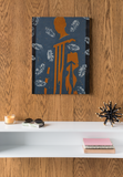 Abstract Human Form Wall Art, BODY Silhouette Design with Feather Accents, Modern Afro Inspired Decor